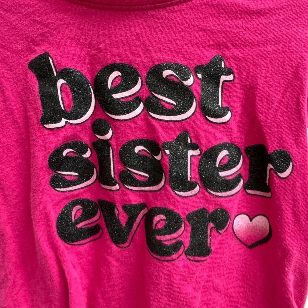 The Children's Place 3T Girls Pink Best Sister Ever Short Sleeve Tee Shirt Blous